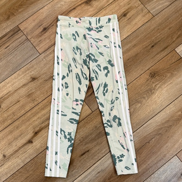 adidas Kids Green and pink Patterned Leggings - Picture 1 of 3